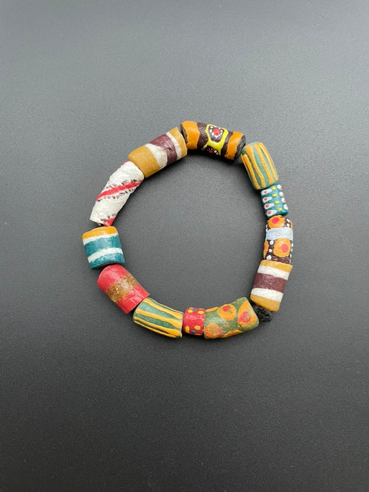 Clay Bead African Bracelet-- regular size beads (style D)