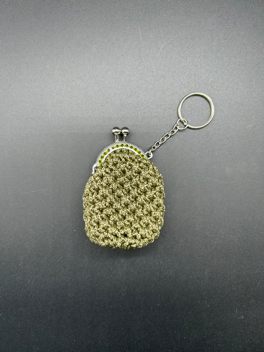 Crocheted Coin Purse/Keychain (olive color)