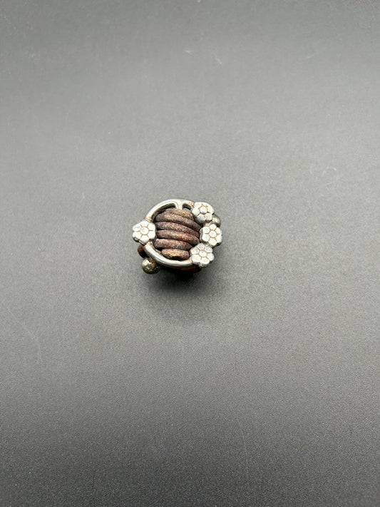 Leather and Silver Pinky Ring