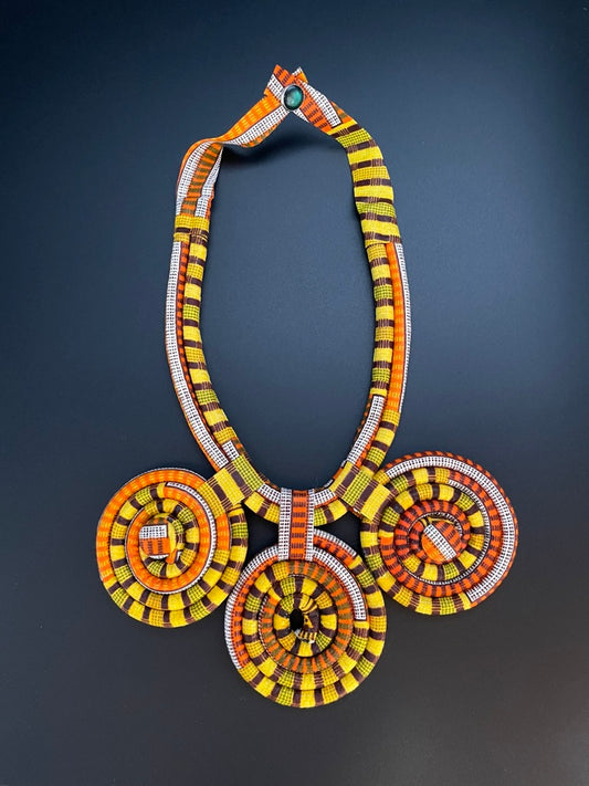 African Fabric Choker Necklace (style B)