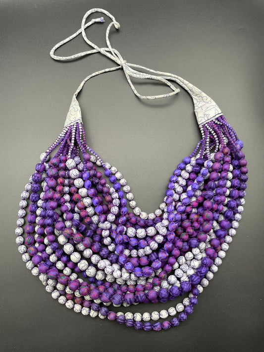 Silk Bead Necklace (jumbo strands)-- Version A