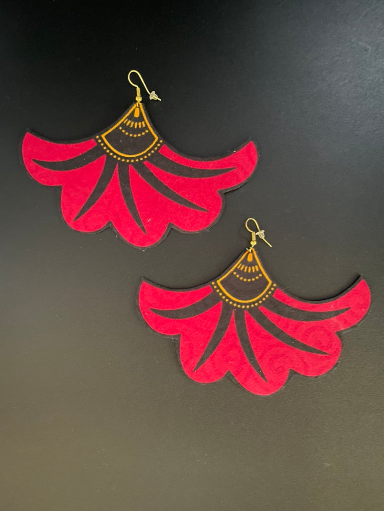Statement Flower Fabric Earrings (version A)