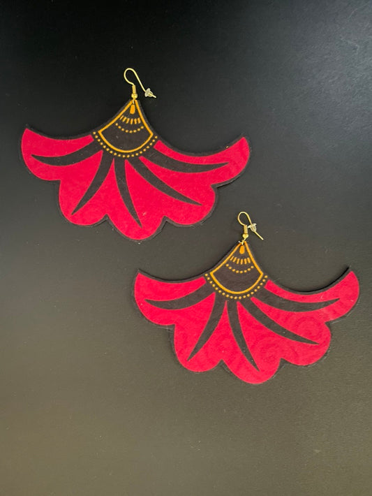 Statement Flower Fabric Earrings (version A)