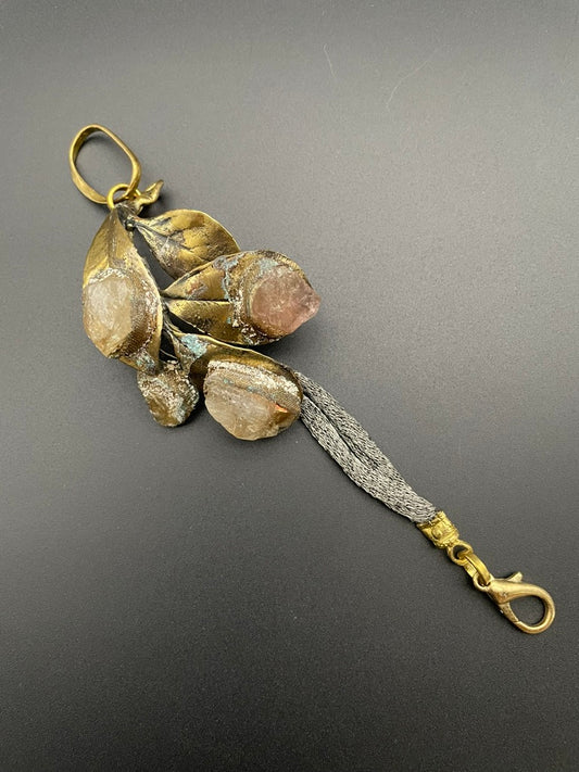 Bronze Leaves Amethyst and Quartz Selen Bracelet
