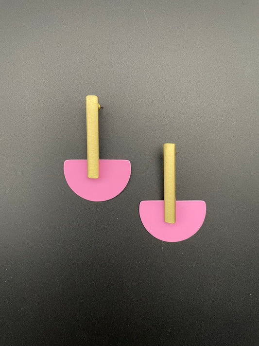 Pink Boat Earrings by Sibilia