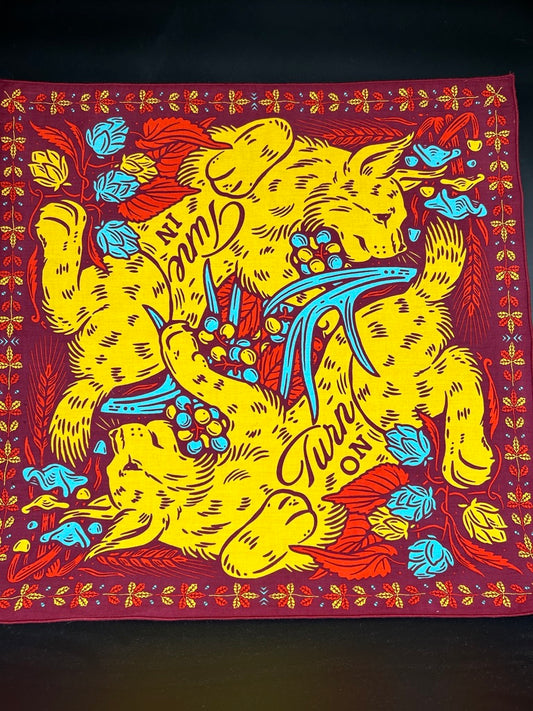 Tune In Turn On Cats-- Organic Cotton Art Bandana