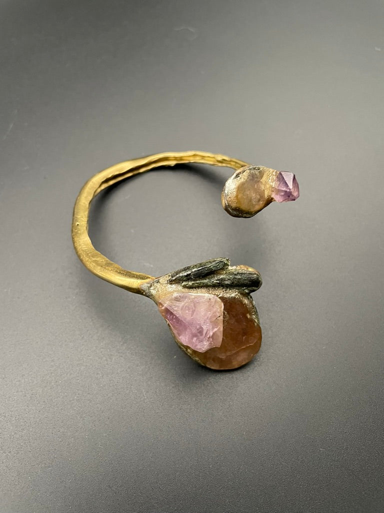 Amethyst and Mica Cuff Bracelet by Selen
