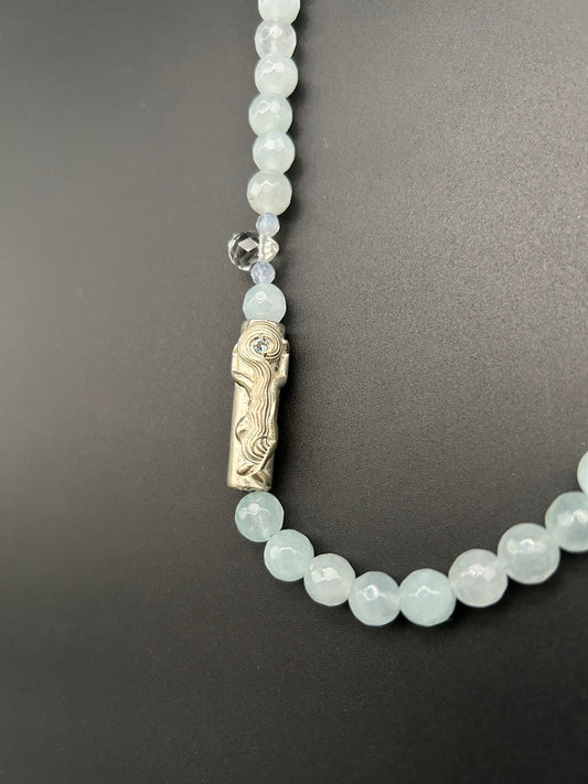 Aquamarine Tree Goddess Necklace by Theofilos
