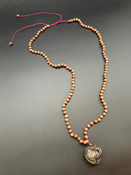 Antique Heart Locket Mala by Theofilos