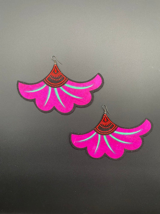 Statement Flower Fabric Earrings (version B)