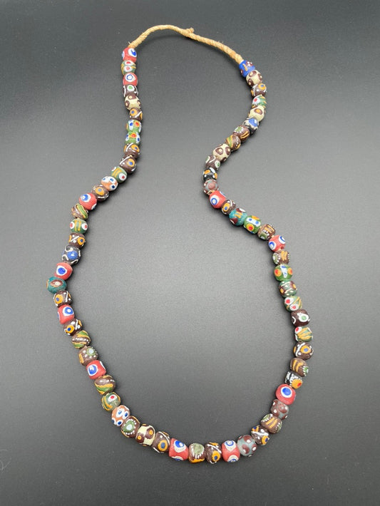 Hand Painted Clay Bead Necklace