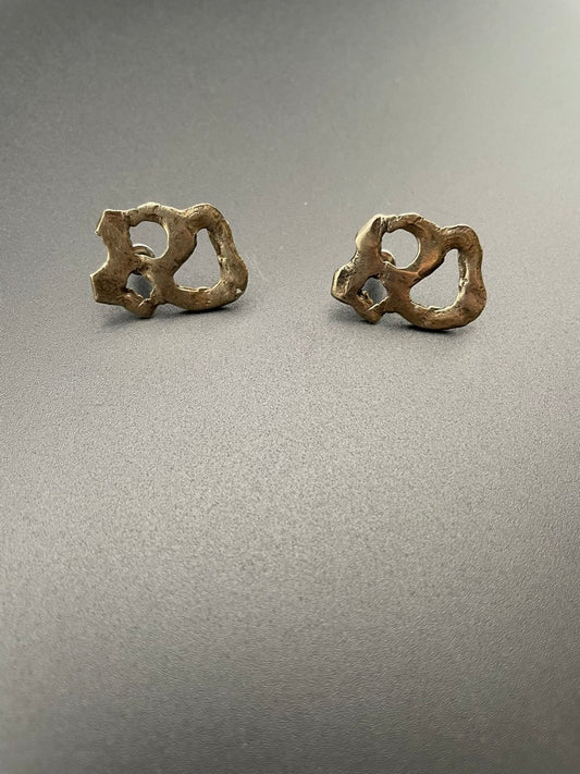 Small Bronze Cut-out Selen Earrings