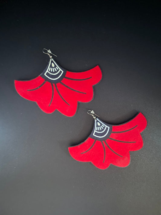 Statement Flower Fabric Earrings (version G)