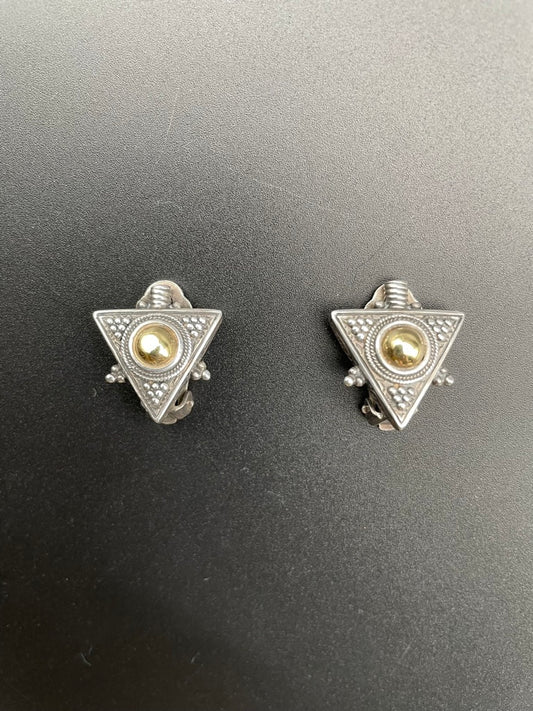 Sacred Geometry Sterling Clip-on Earrings by Theofilos