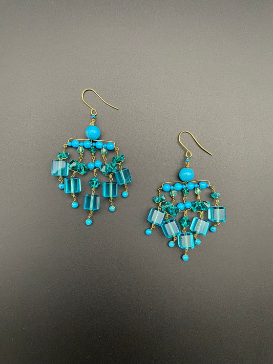 Blue Chandelier Earrings by Philippa