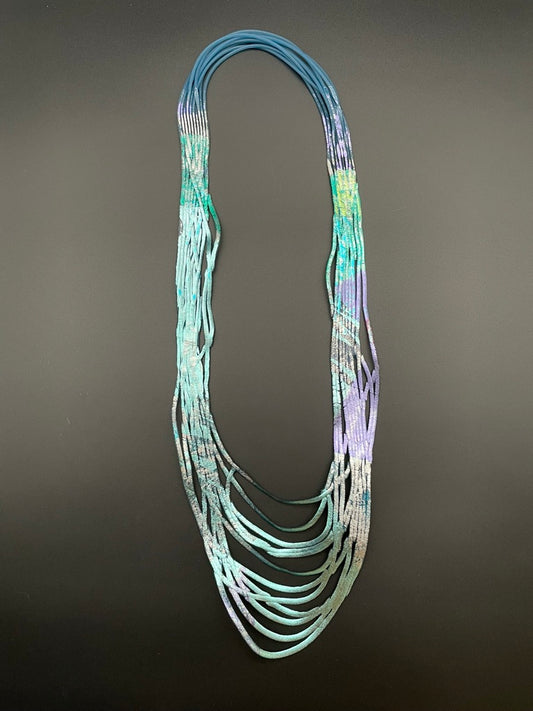 Reversible Rubber Necklace, Multi-colored
