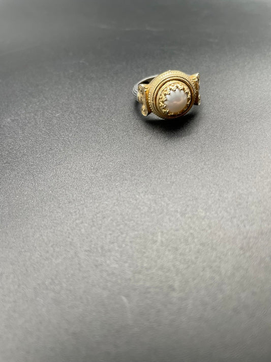 Classical Greek Pearl Ring
