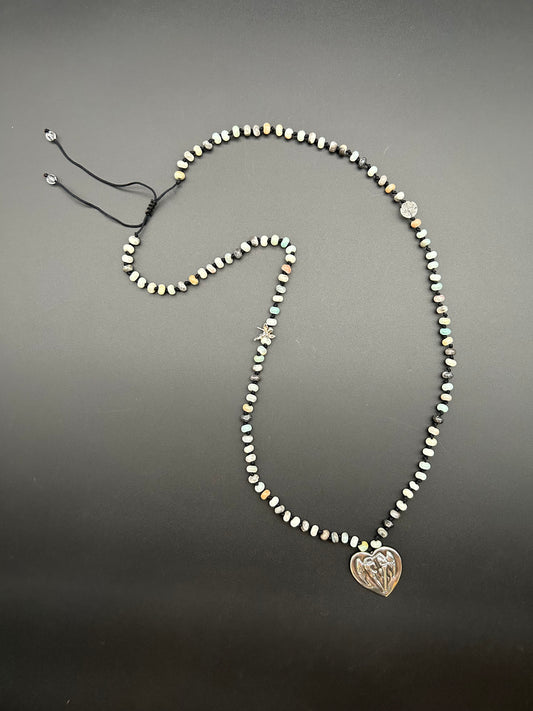 Amazonite Angel Heart Necklace by Theofilos