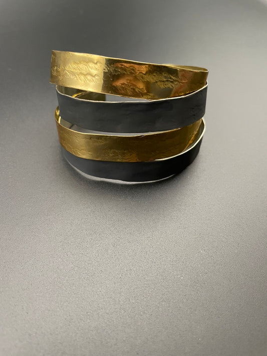 Bronze and Enamel Selen Cuff Bracelet
