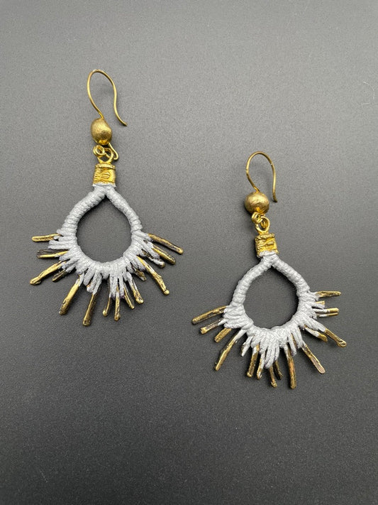 Large Bronze Sunburst Selen Earrings