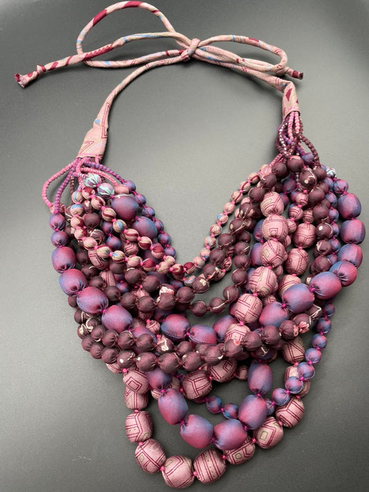 Silk Bead Necklace (jumbo strands)-- Version B