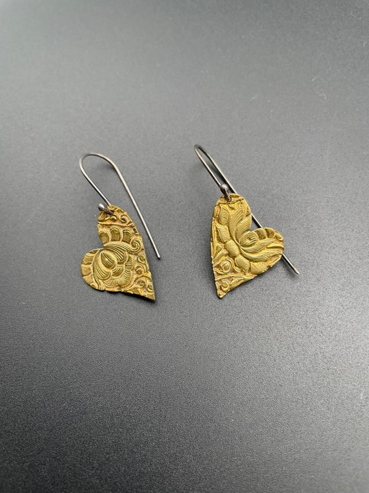 Lotus Heart Earrings by Theofilos